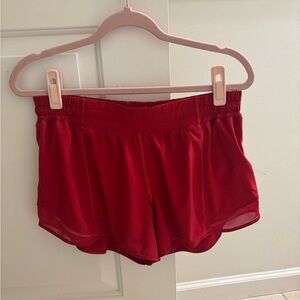 Lululemon Red Hotty Hot Shorts 4”